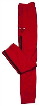 2013-14 Carlos Boozer Game Worn Chicago Bulls Red Warm Up Pants (Team LOA)
